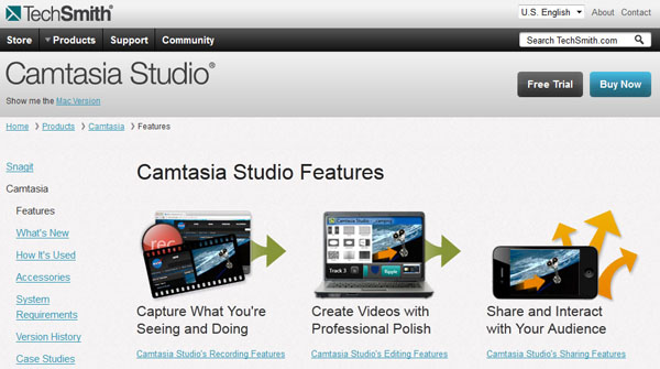 camtasia screenshot online video