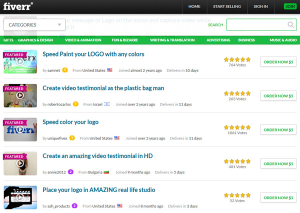 fiverr online video screenshot