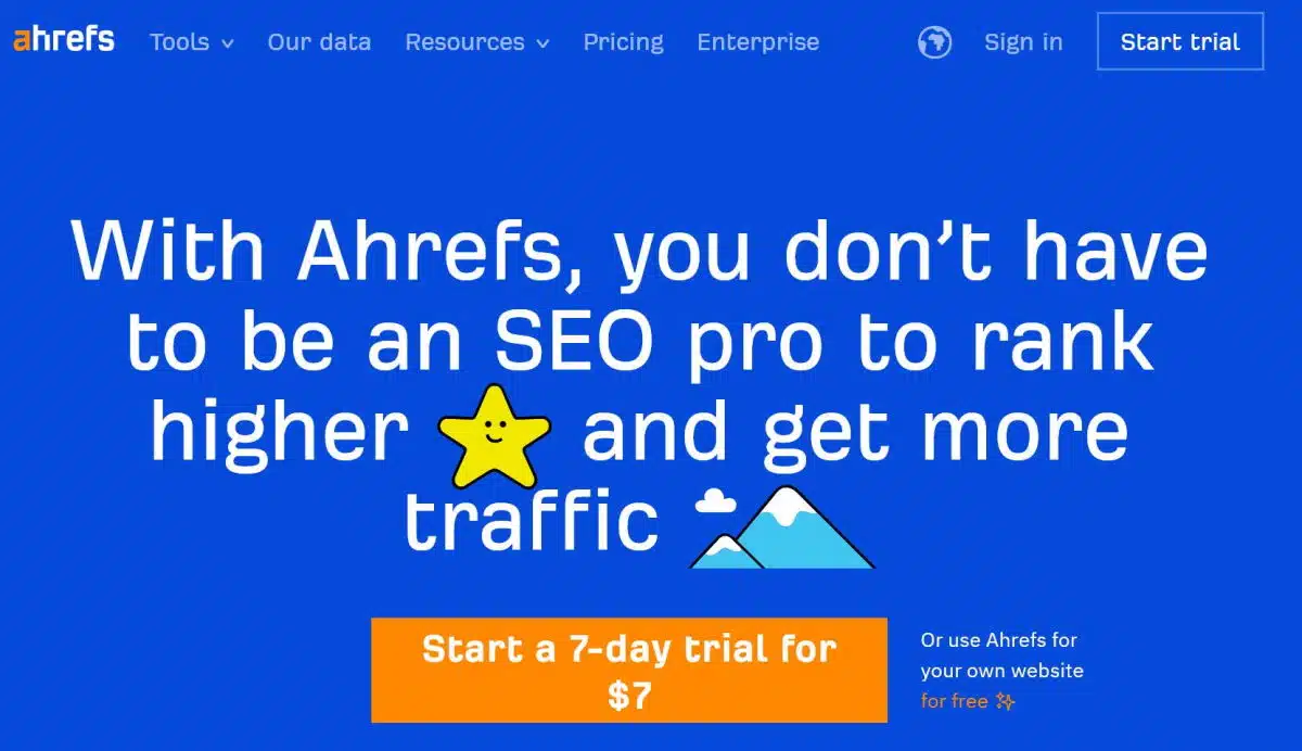 Ahrefs SaaS voorbeeld tarief